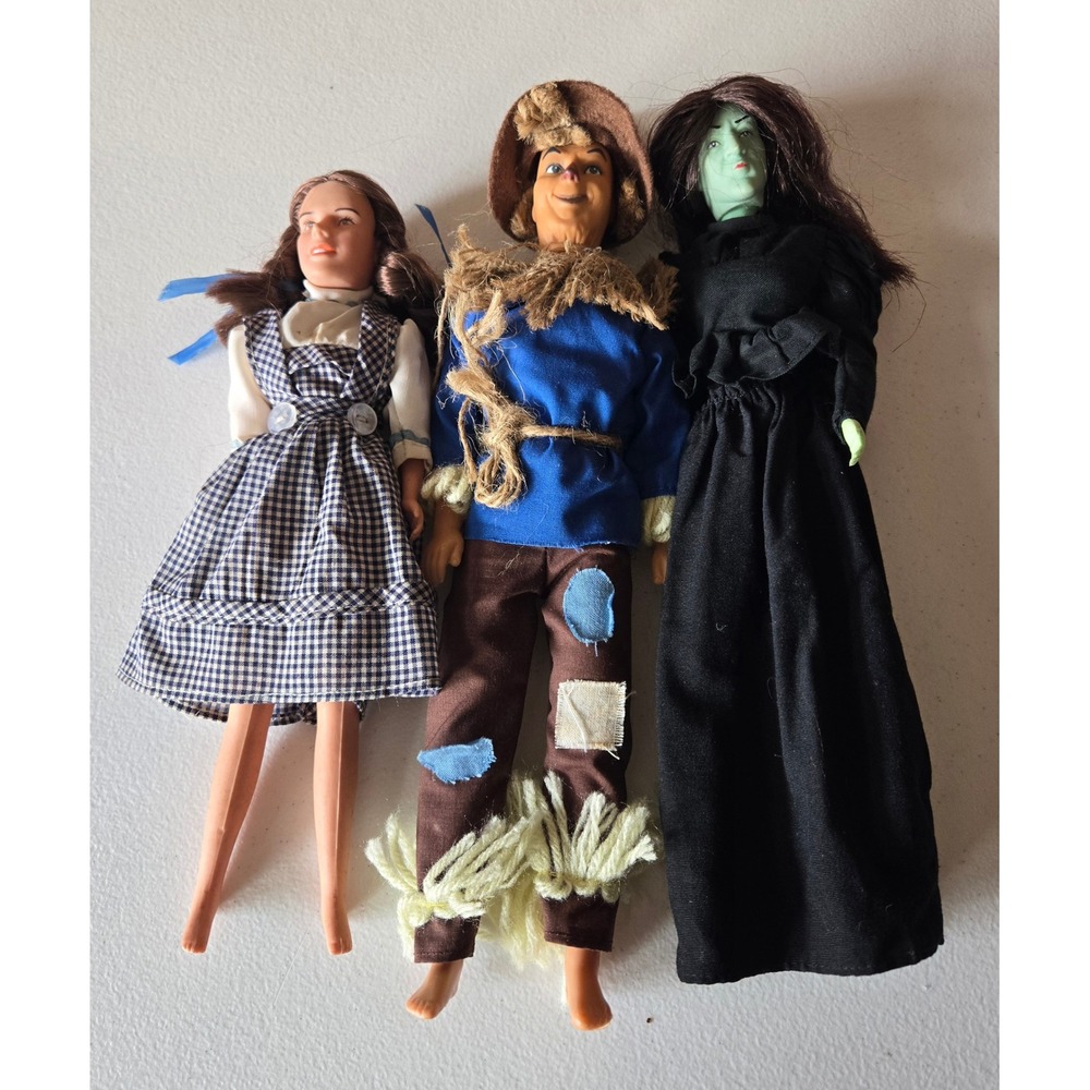 Wizard of Oz‎ Dolls Dorothy Scarecrow Wicked Witch Vintage Toys Set